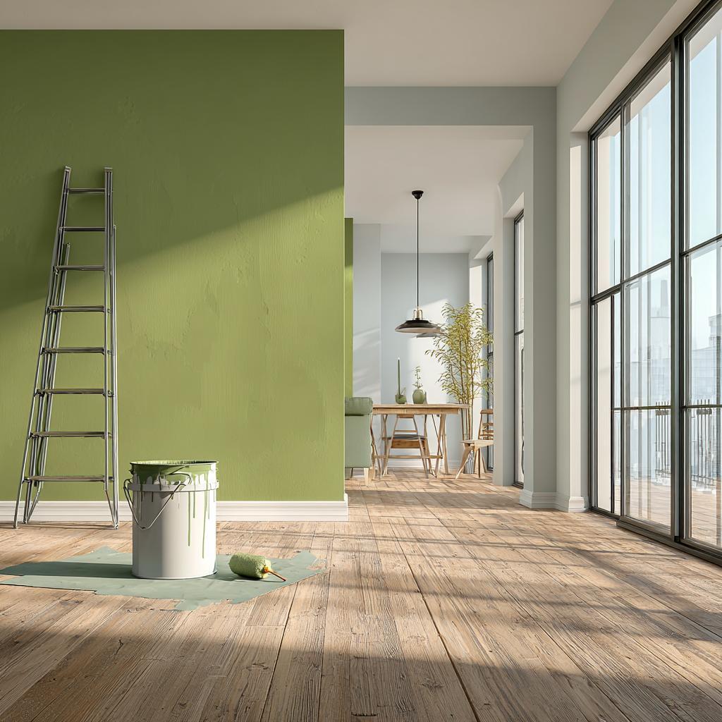 acrylic paint for walls green interior