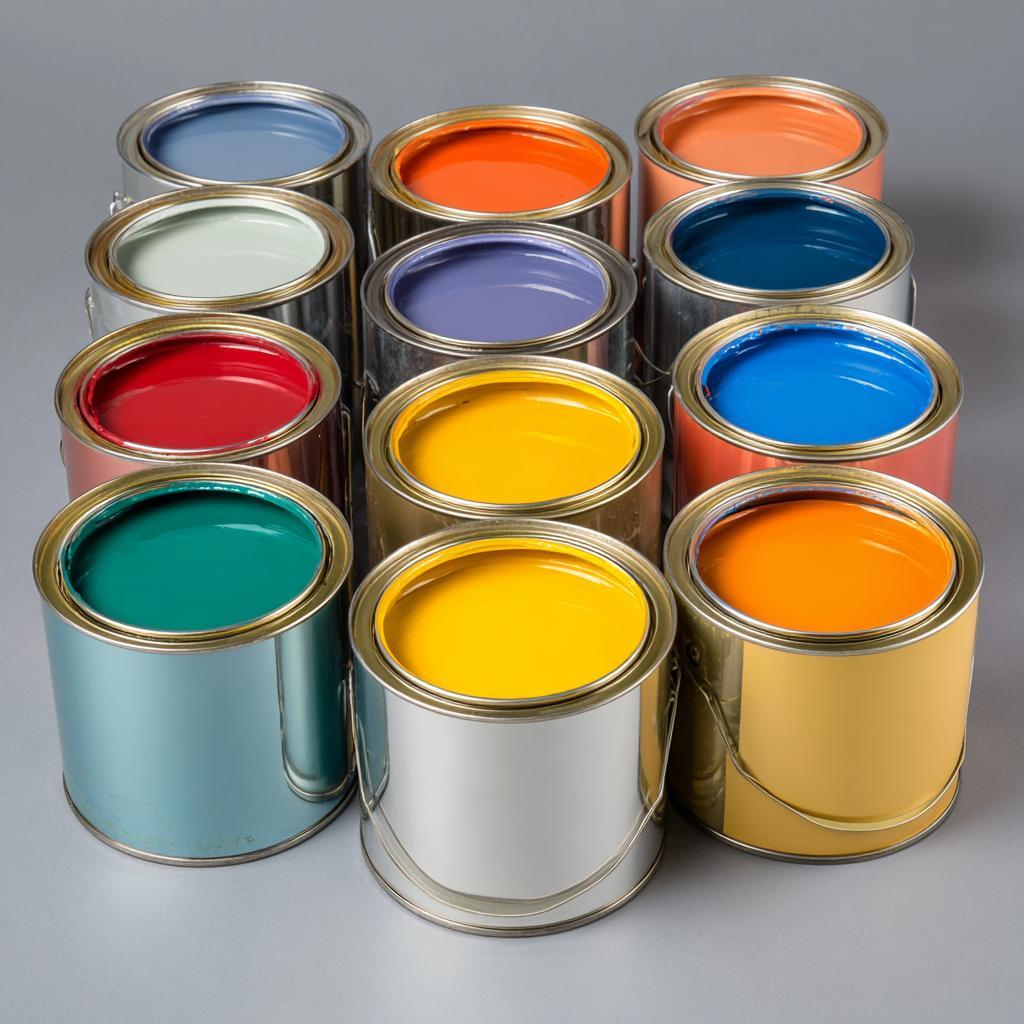 acrylic wall colour options paint cans