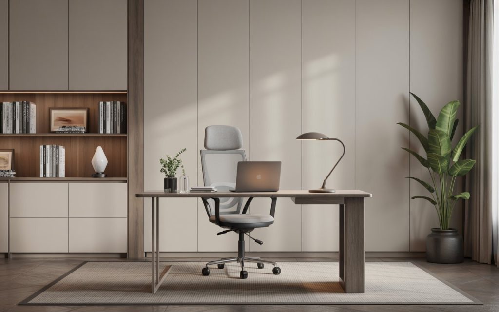standard height study table with ergonomic chair