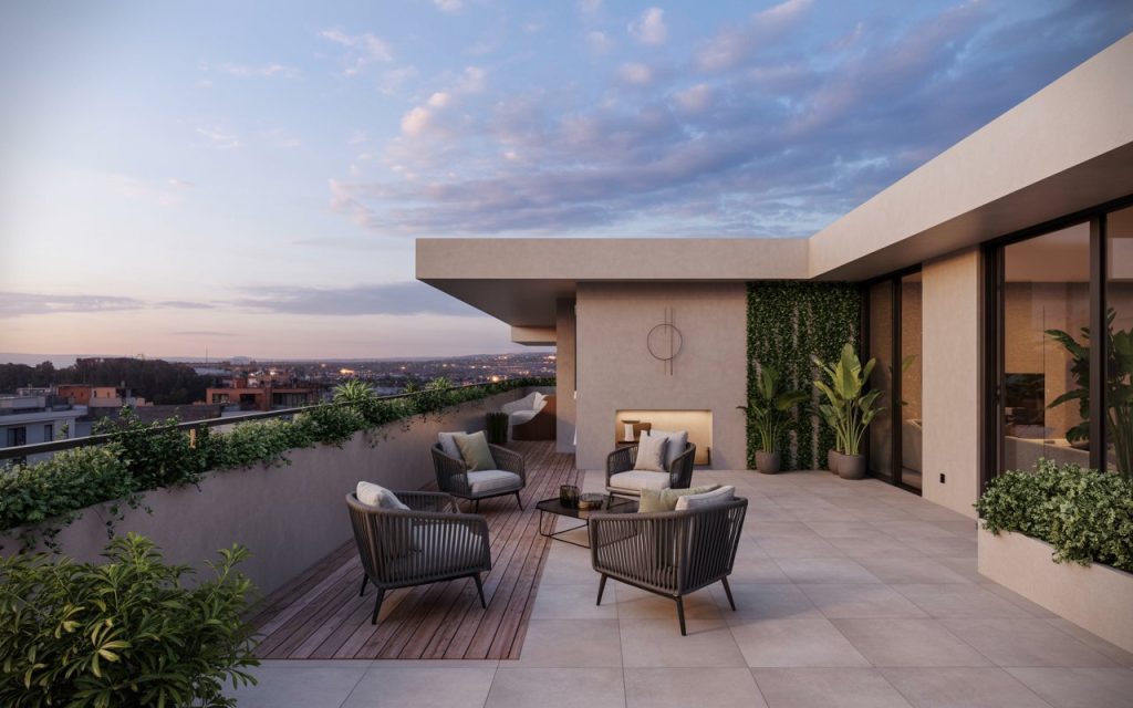 terrace concrete railing design modern outdoor space