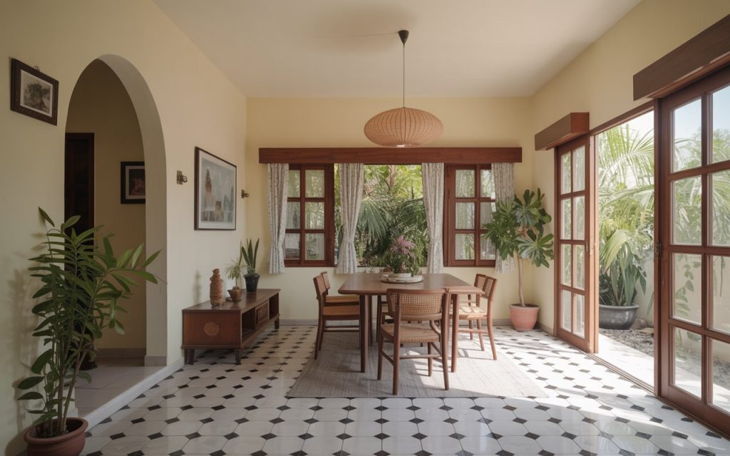  traditional Patna home arched interior natural light design