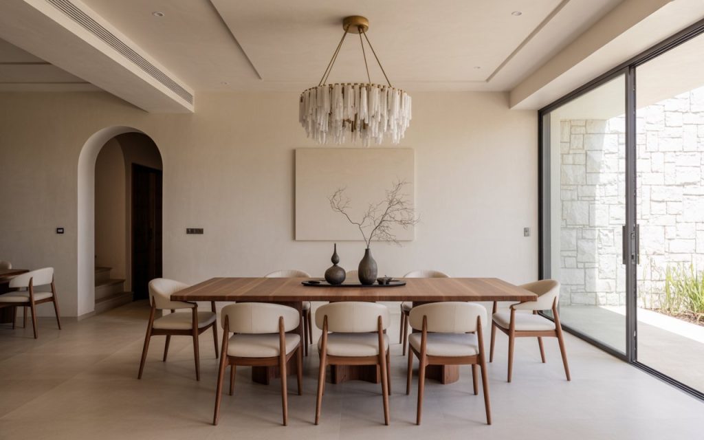 minimalist luxury dining room interior design Chandigarh