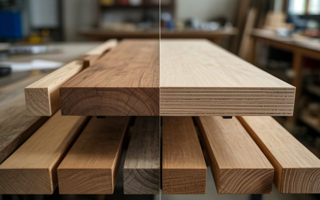 Plywood vs solid wood material composition and construction
