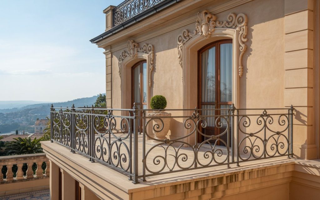  iron railing design terrace decorative scroll classic villa
