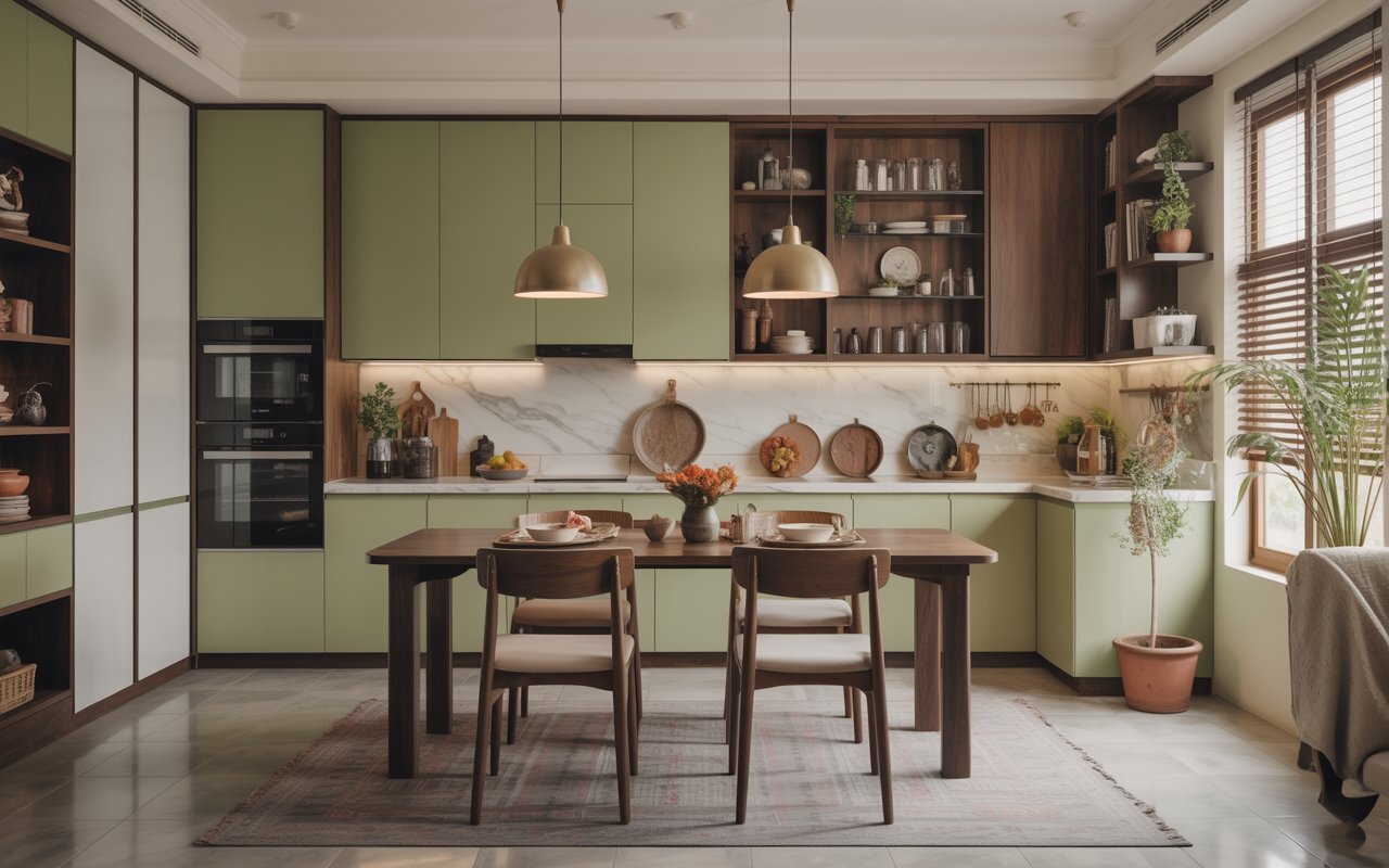  kitchen dining table with storage in Indian home