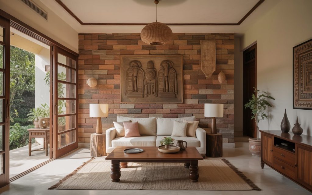  local sandstone artisan interior design Chandigarh home