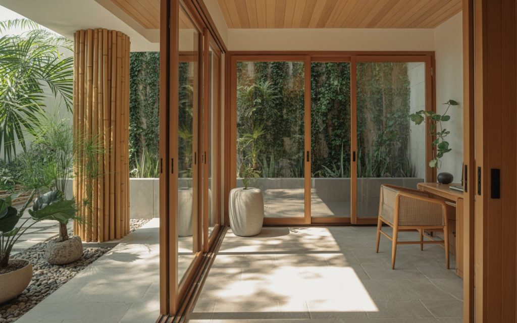 biophilic interior design bamboo vertical garden Patna