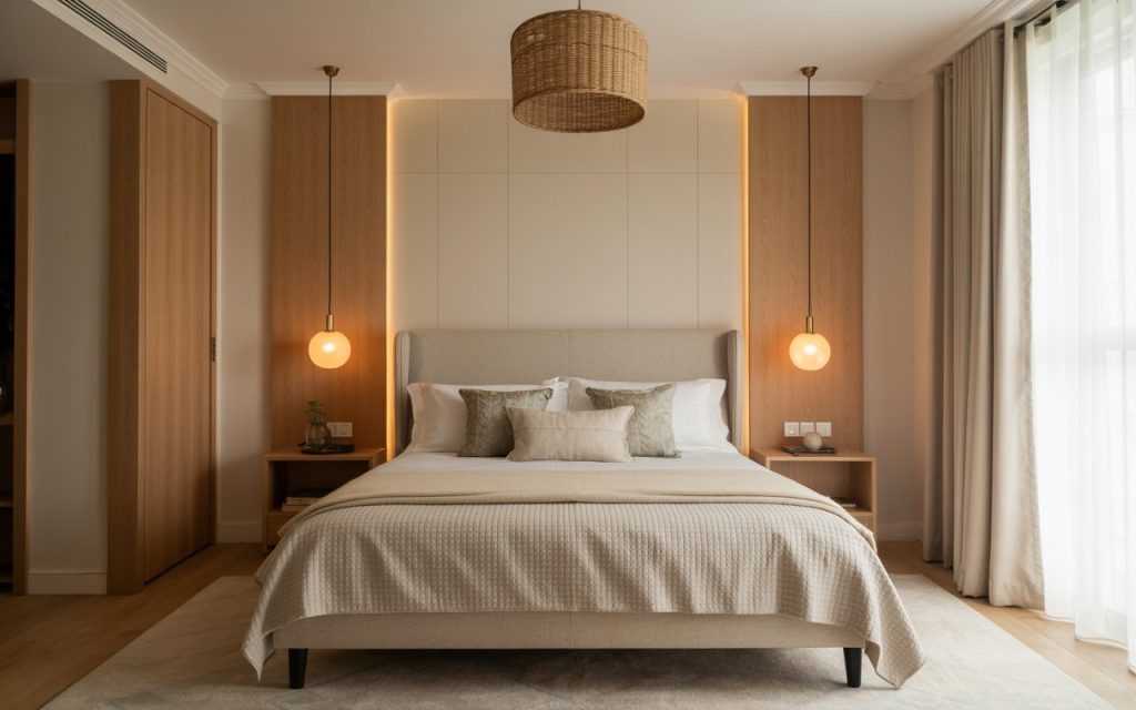 boutique hotel bedroom pendant lights oak interior design Patna