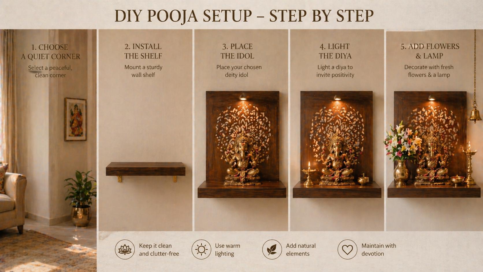 8 Elegant home altar design Ideas for Compact Spaces