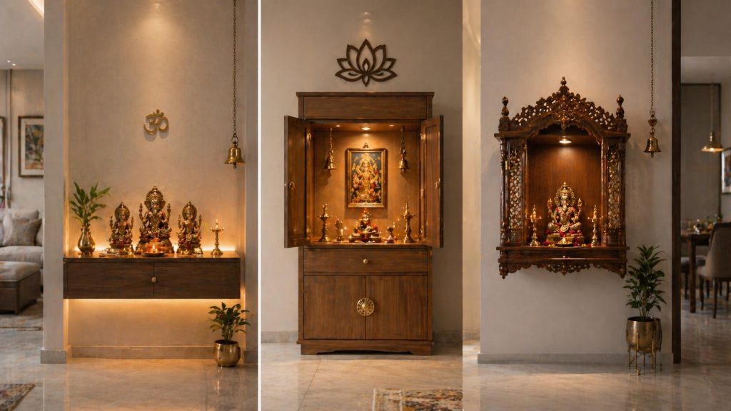 home altar design types floating cabinet wall mounted