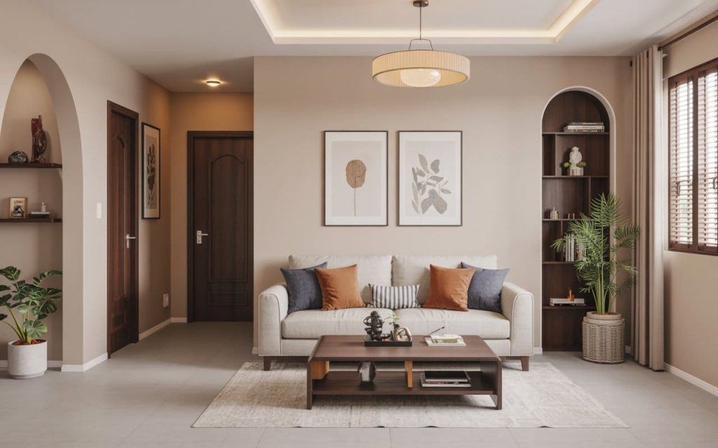 acrylic colour wall painting earthy tones Indian home