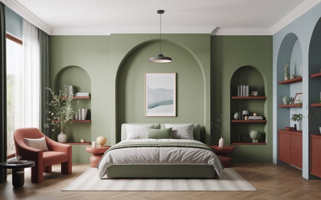 sage green acrylic paint for walls bedroom