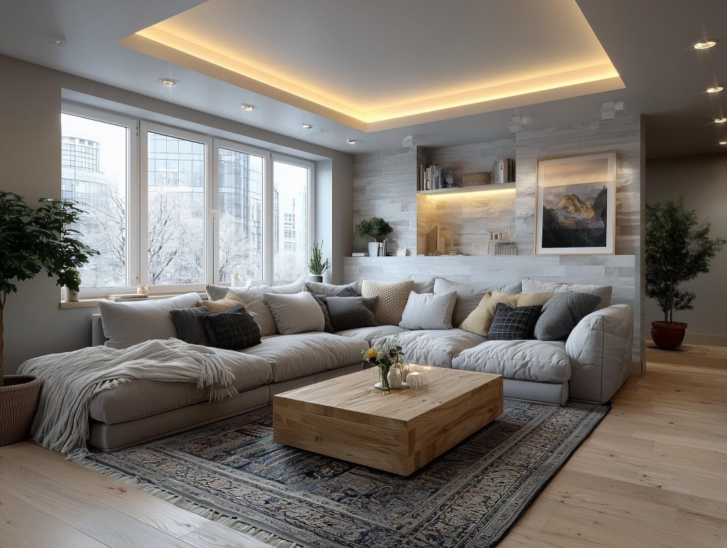 Simple false ceiling cove border design living room India
