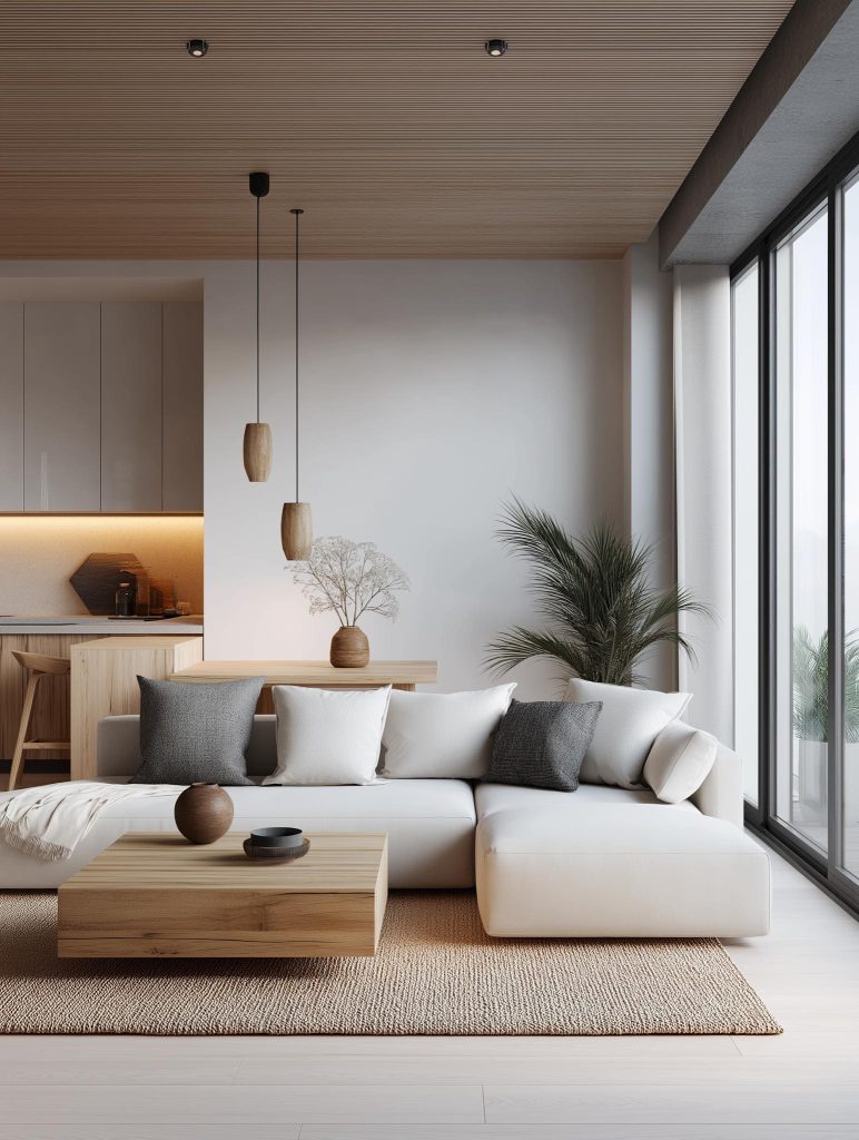 Simple false ceiling design living room India pendant