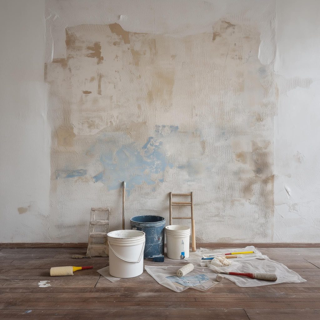Humidity damaged wall paint repair India interior