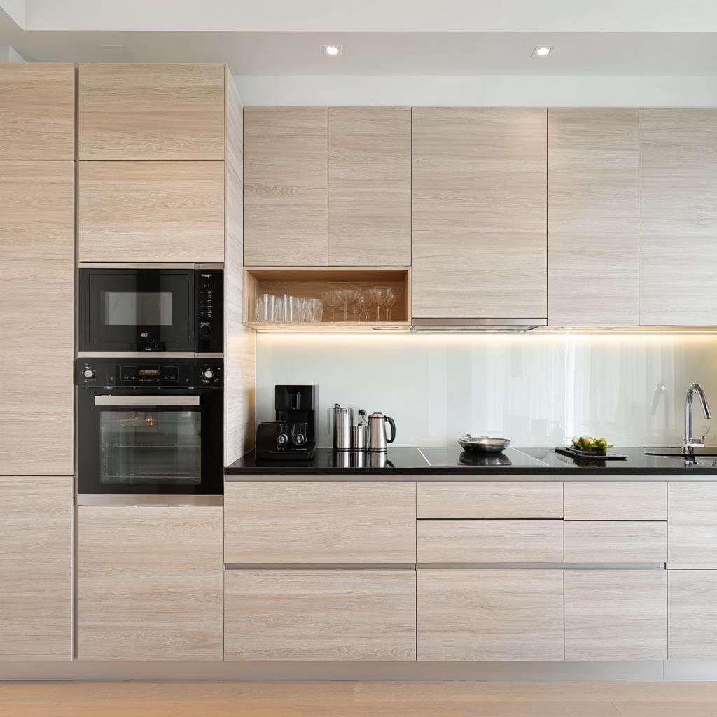 Modern laminate kitchen cabinets modular design