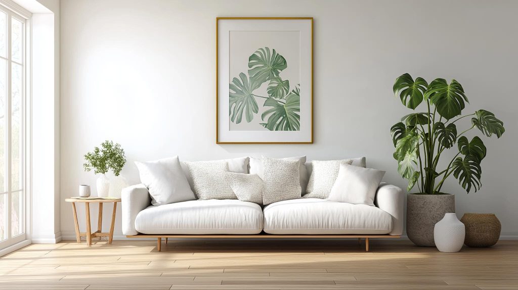 Nature canvas painting living room India monstera leaf