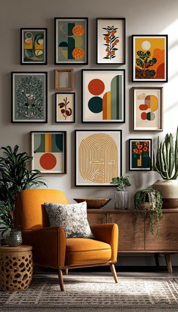  Eclectic gallery wall canvas paintings living room India