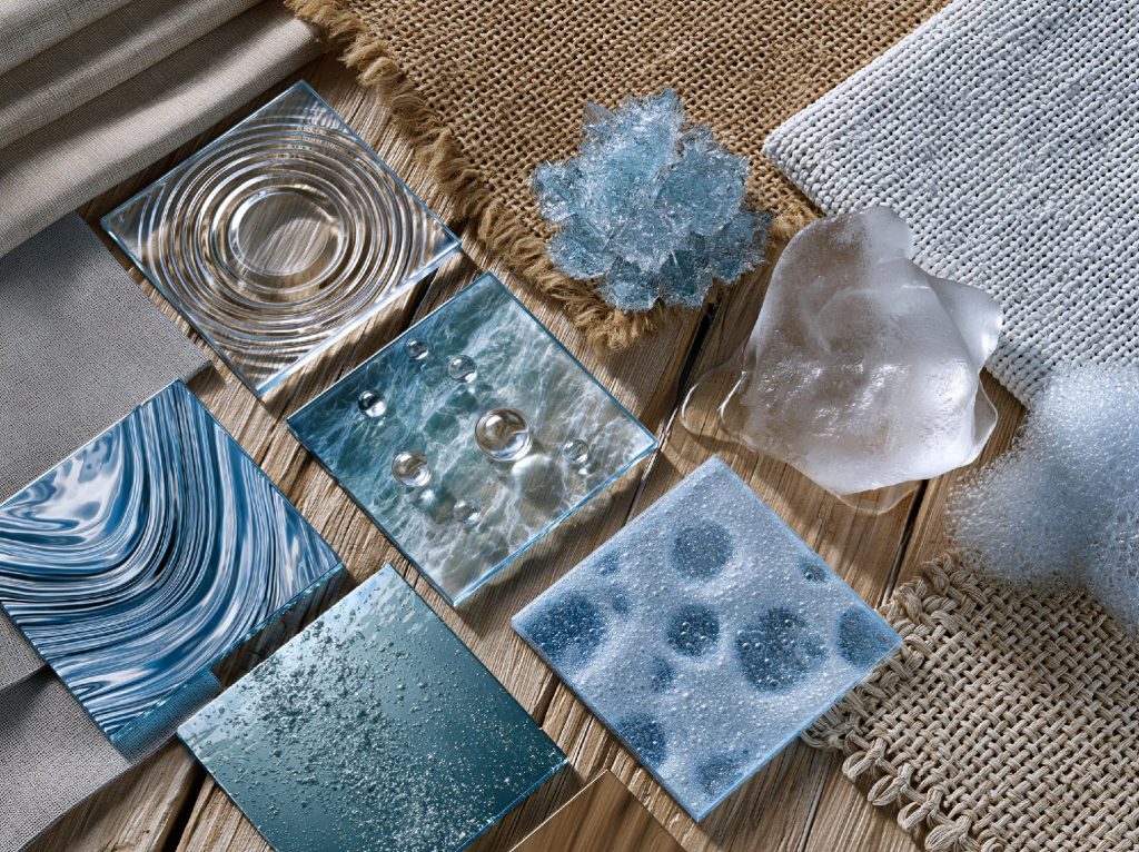 Toughened glass finish types patterns samples India