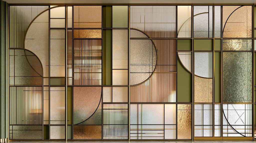 Toughened glass decorative panel pattern design India