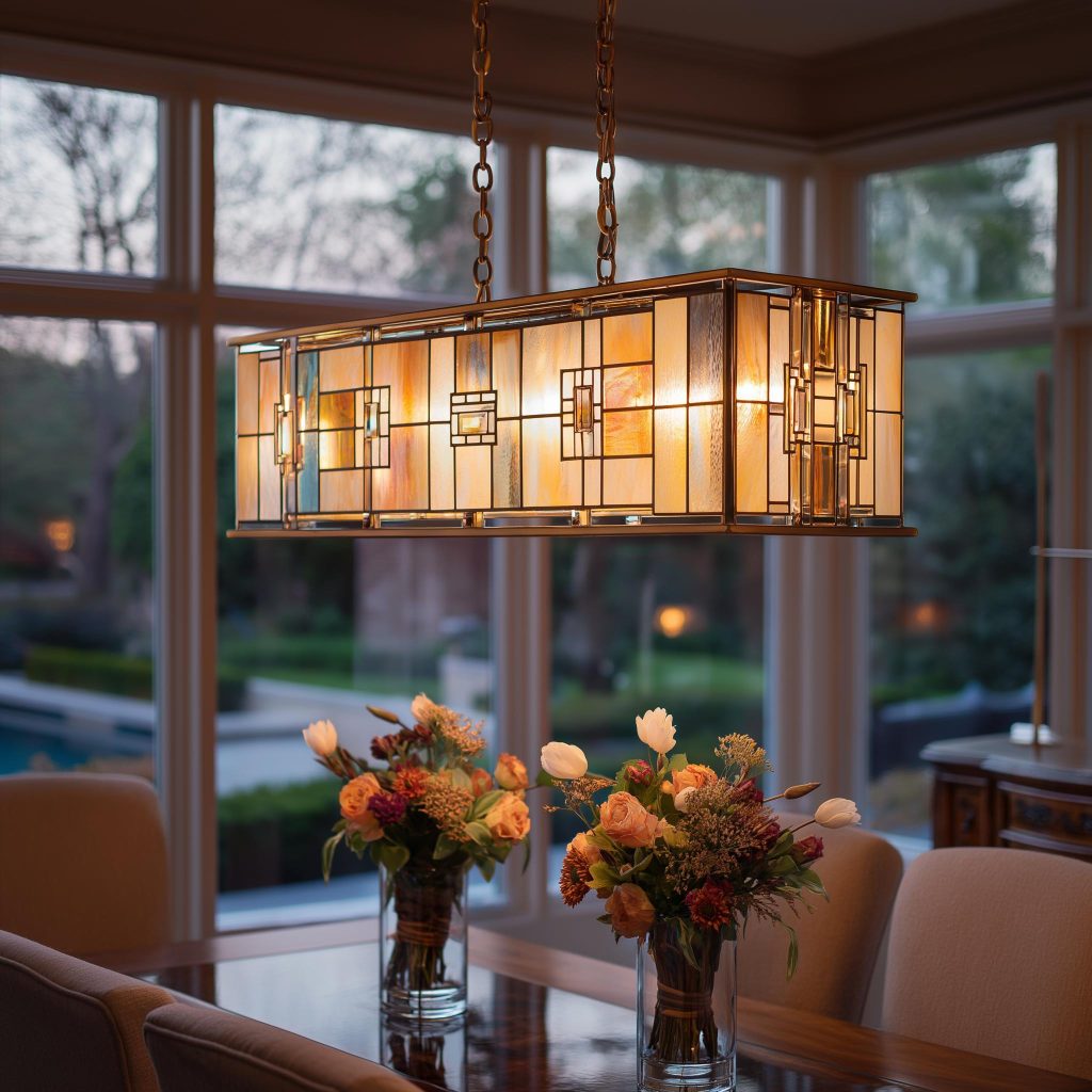 Stained glass unique kitchen island lighting fixture