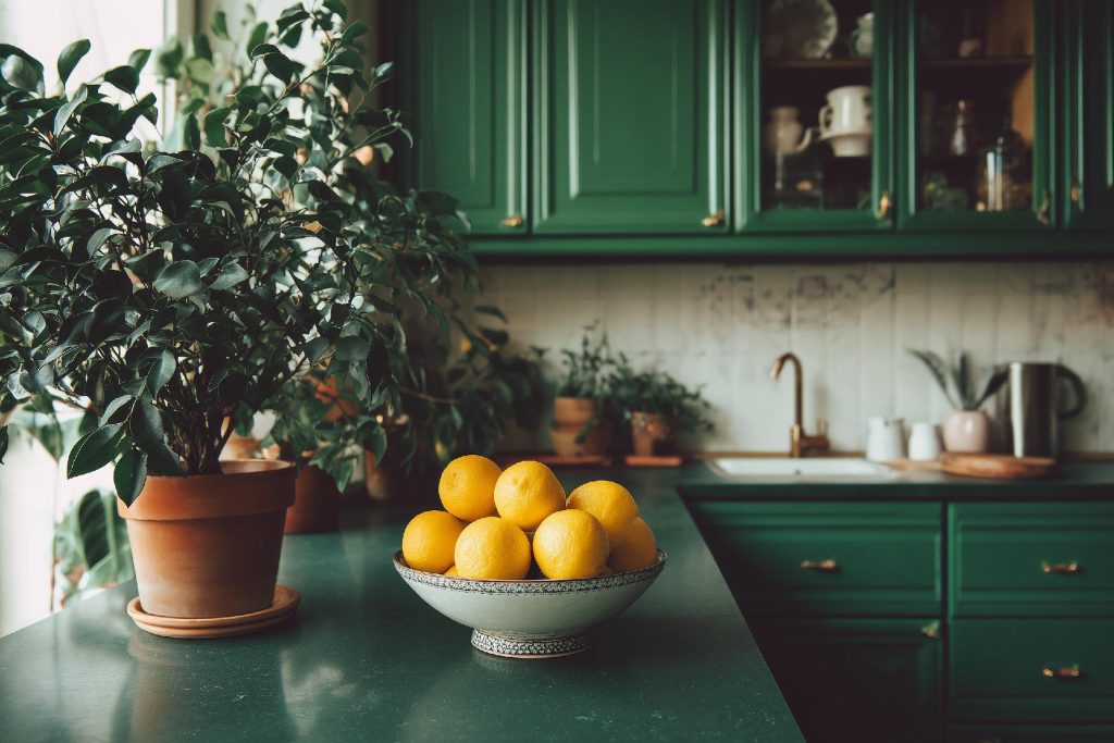  Budget DIY kitchen decor with lemons and plant