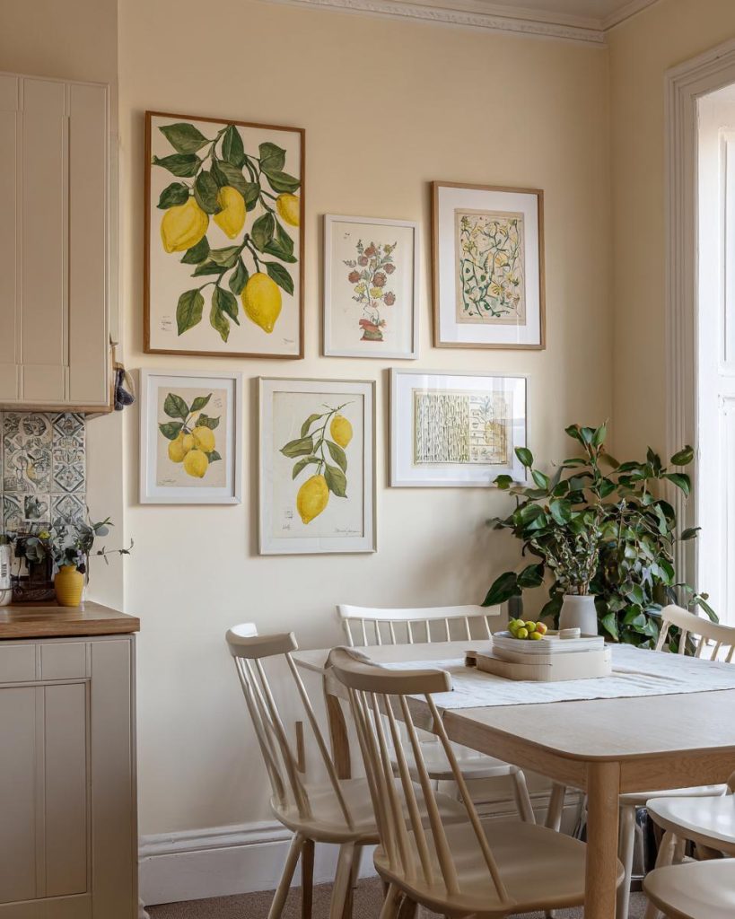 DIY kitchen wall decor, botanical print gallery