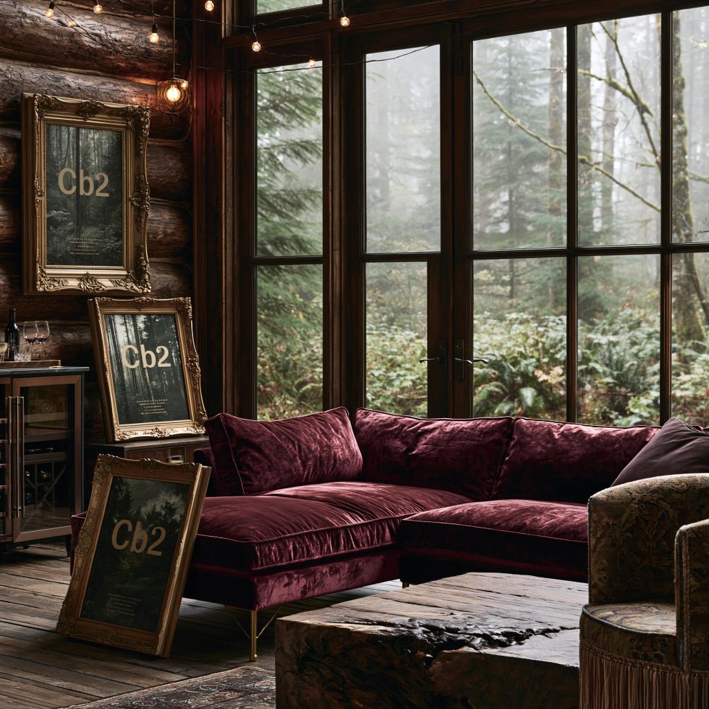  Velvet sofa design burgundy L-shaped eclectic India