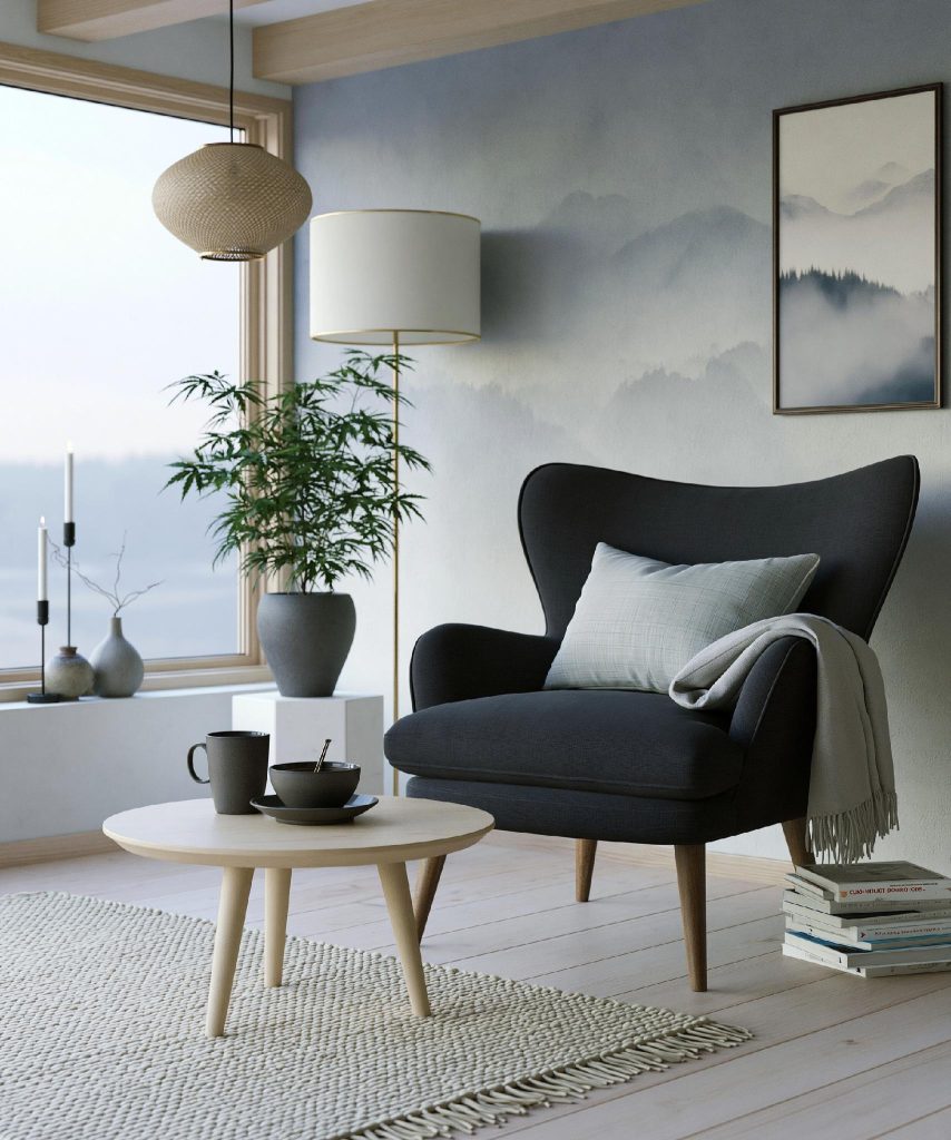Velvet sofa design charcoal accent chair India