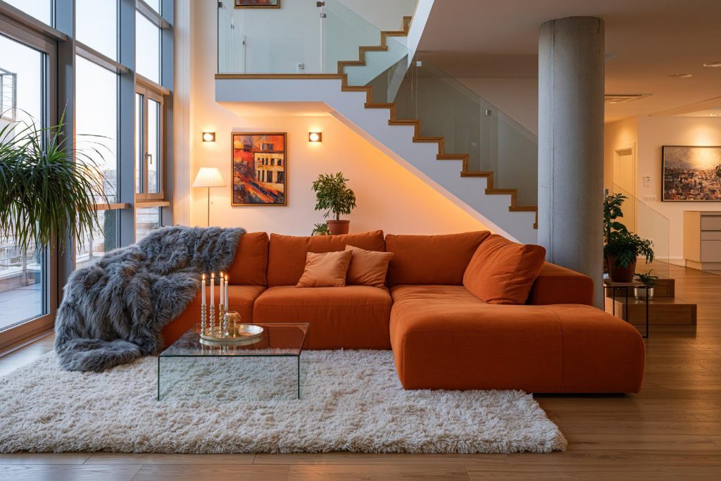 Duplex staircase design space comfort living room