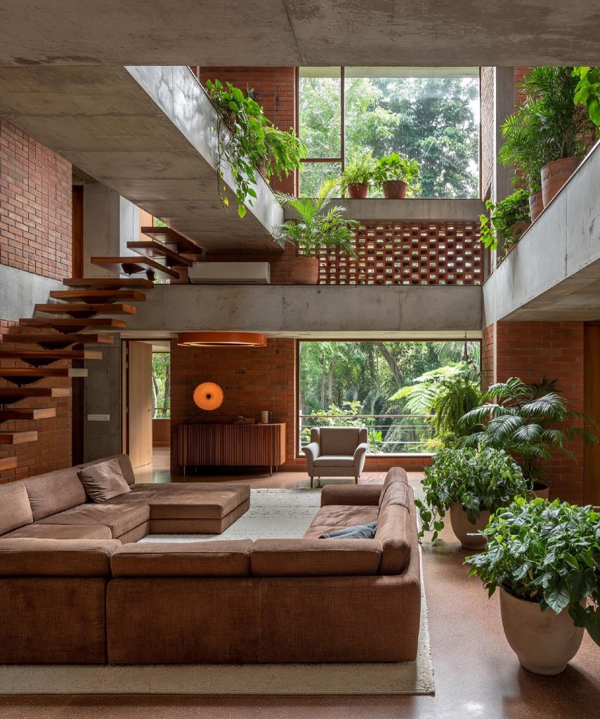 Floating duplex staircase design open living room