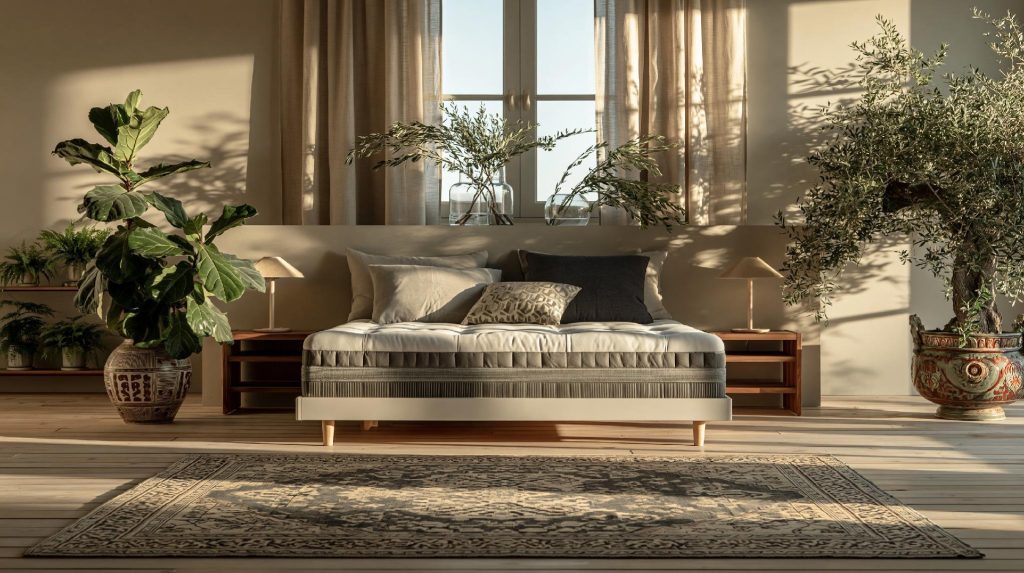 Simple diwan bed design neutral tones modern bedroom