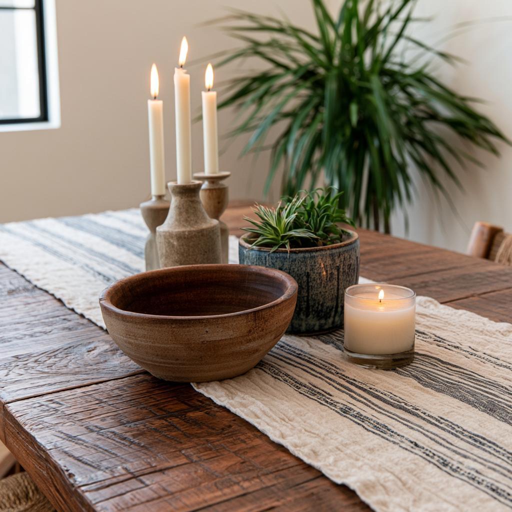 Candle holder plant bowl simple dining centrepiece India