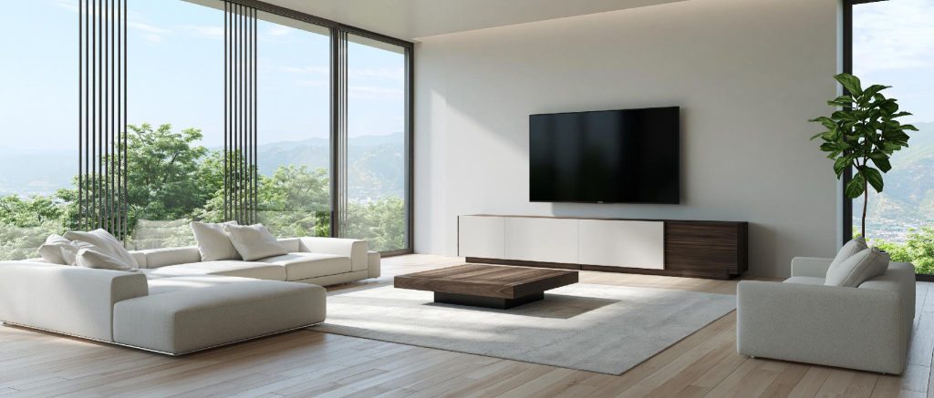 TV wardrobe design proportion minimalist living room