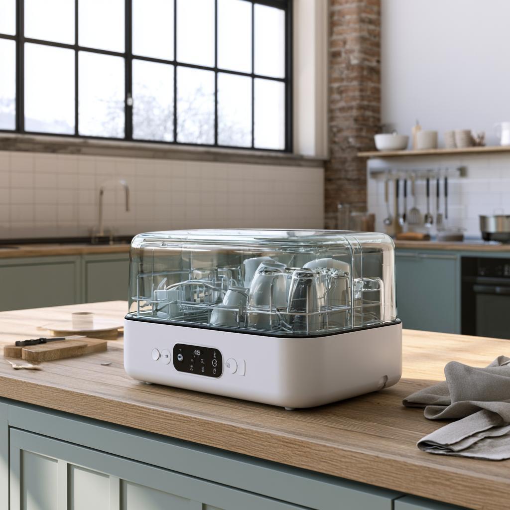 Countertop dishwasher clear lid clean cups maintenance India