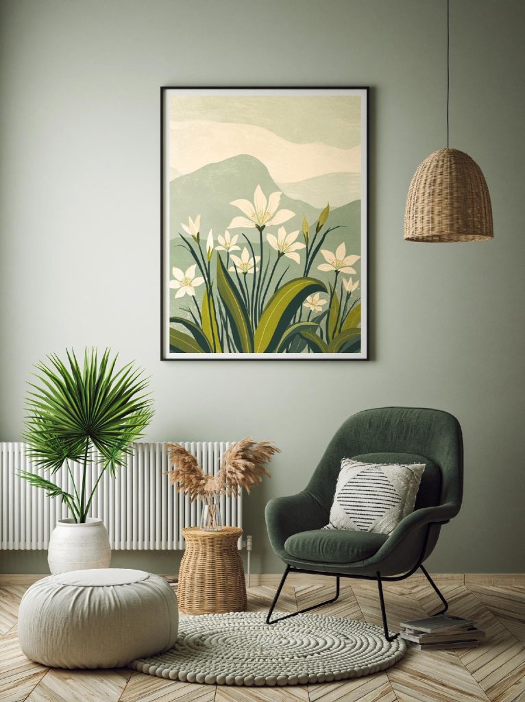 Creative wall art design botanical print frame