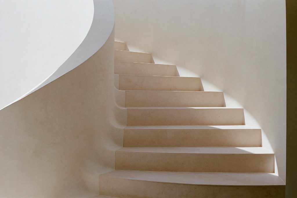 False ceiling design stairs minimal curved staircase