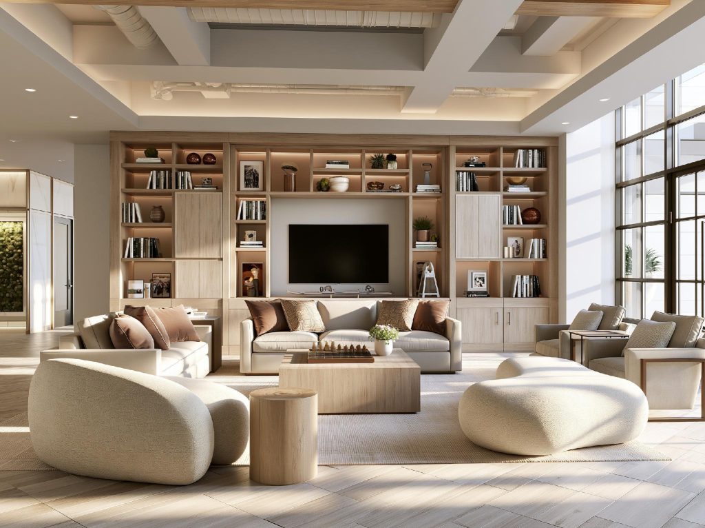 Full wall TV wardrobe design living room storage