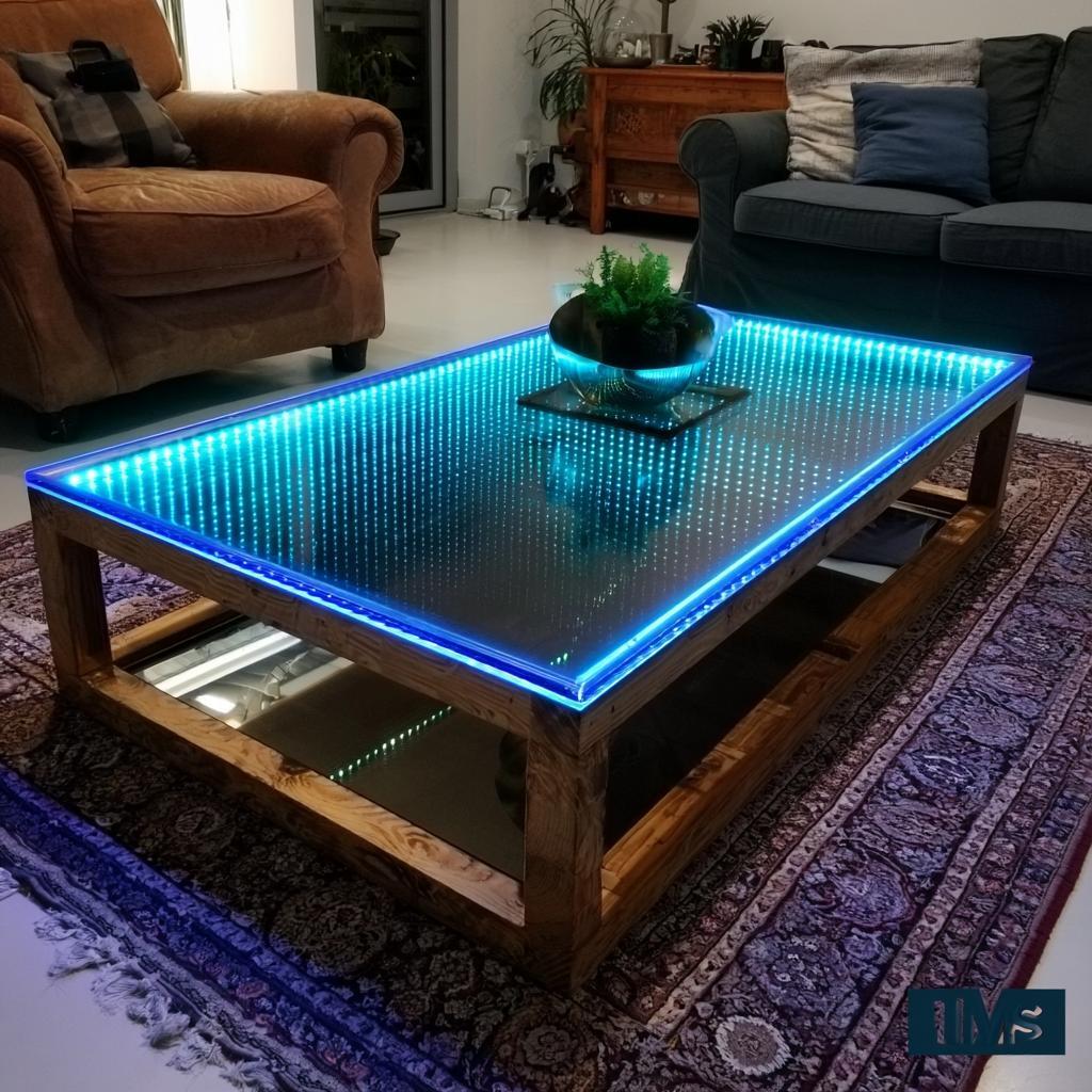 Infinity coffee table design in modern living room