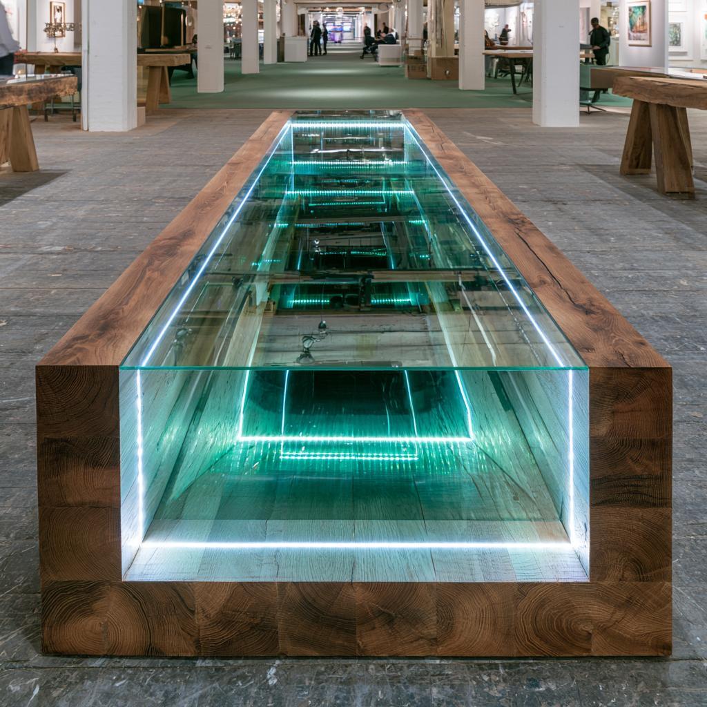 This elongated infinity table design highlights strong build and material quality.