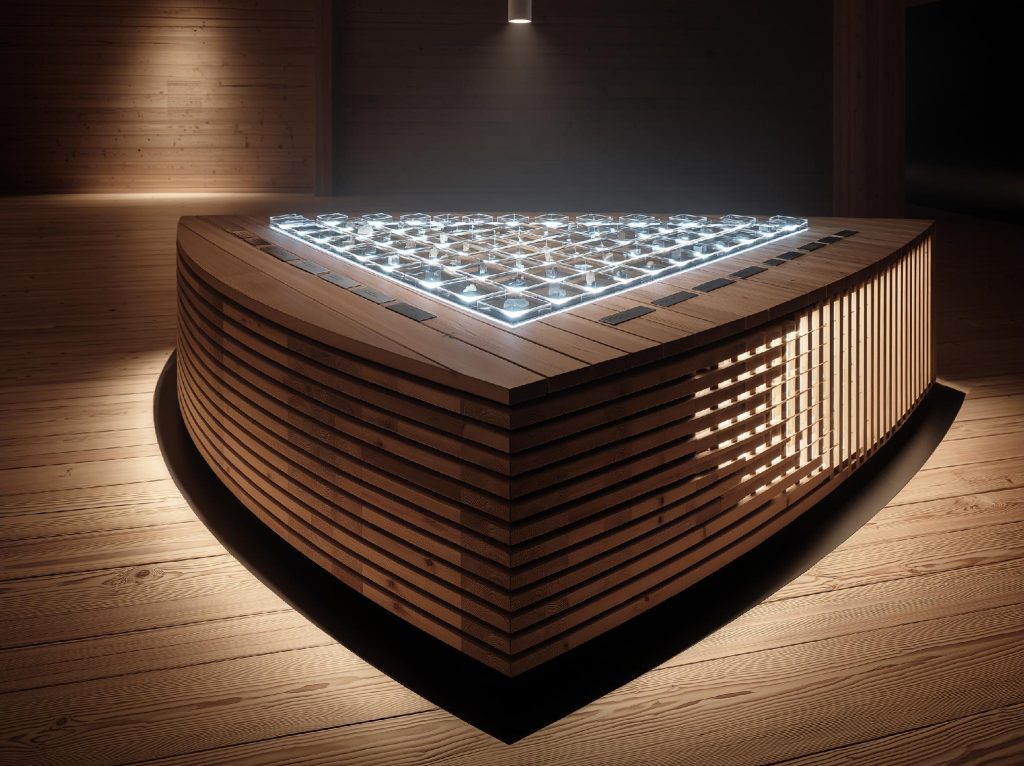 Uniquely shaped infinity table design idea