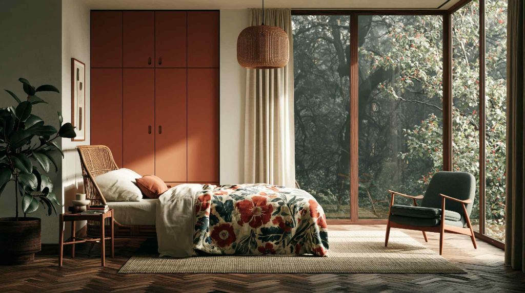 Terracotta wardrobe for small bedroom storage