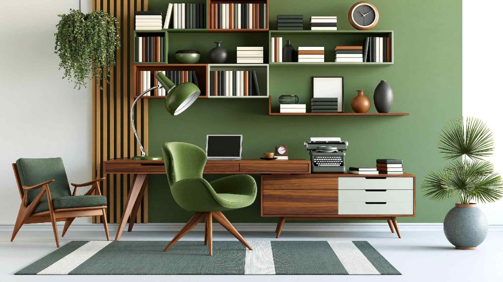 Office desk organisation ideas with shelving storage