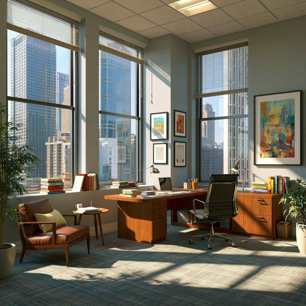 Home office wall decor with gallery wall