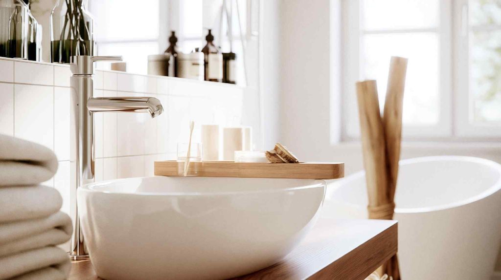European style bathroom design with vessel sink