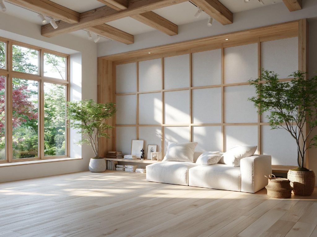 Shoji panel minimalist room divider wall
