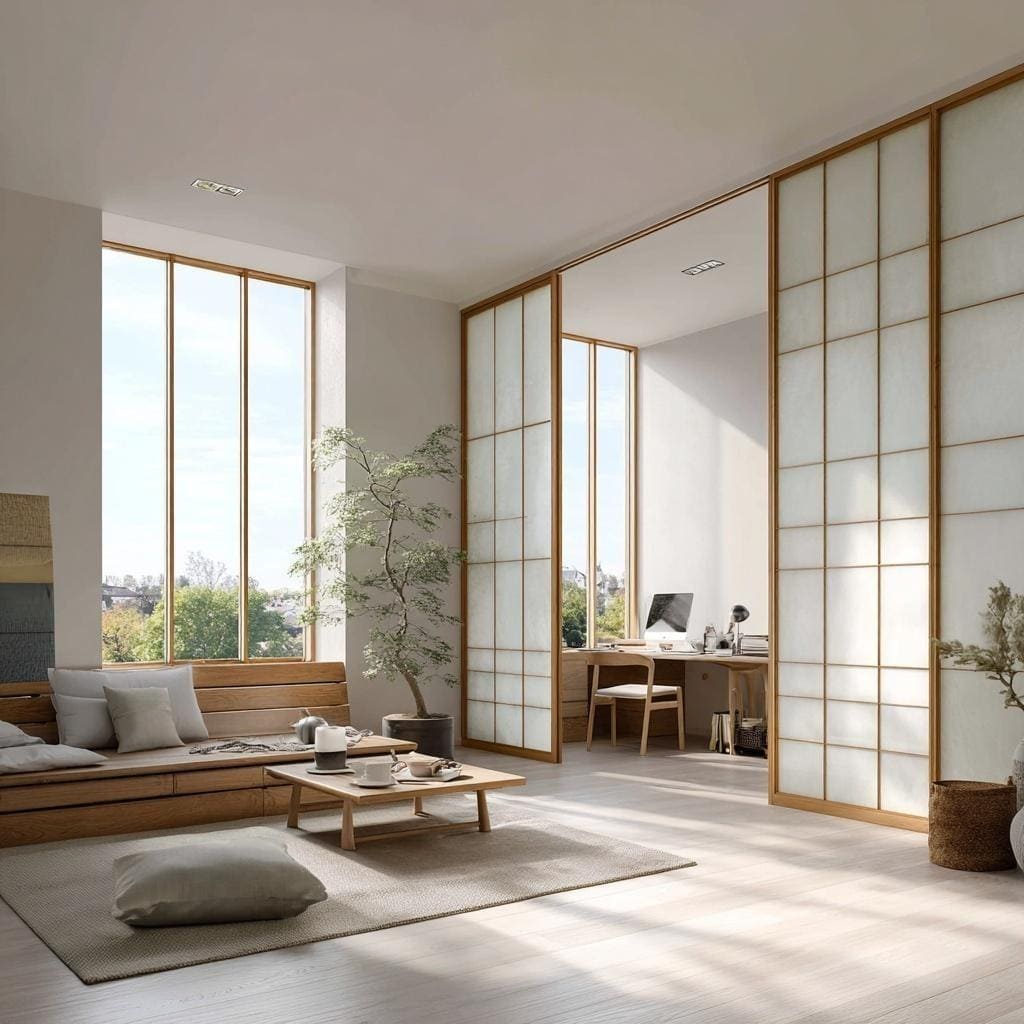  Sliding shoji panel room divider office