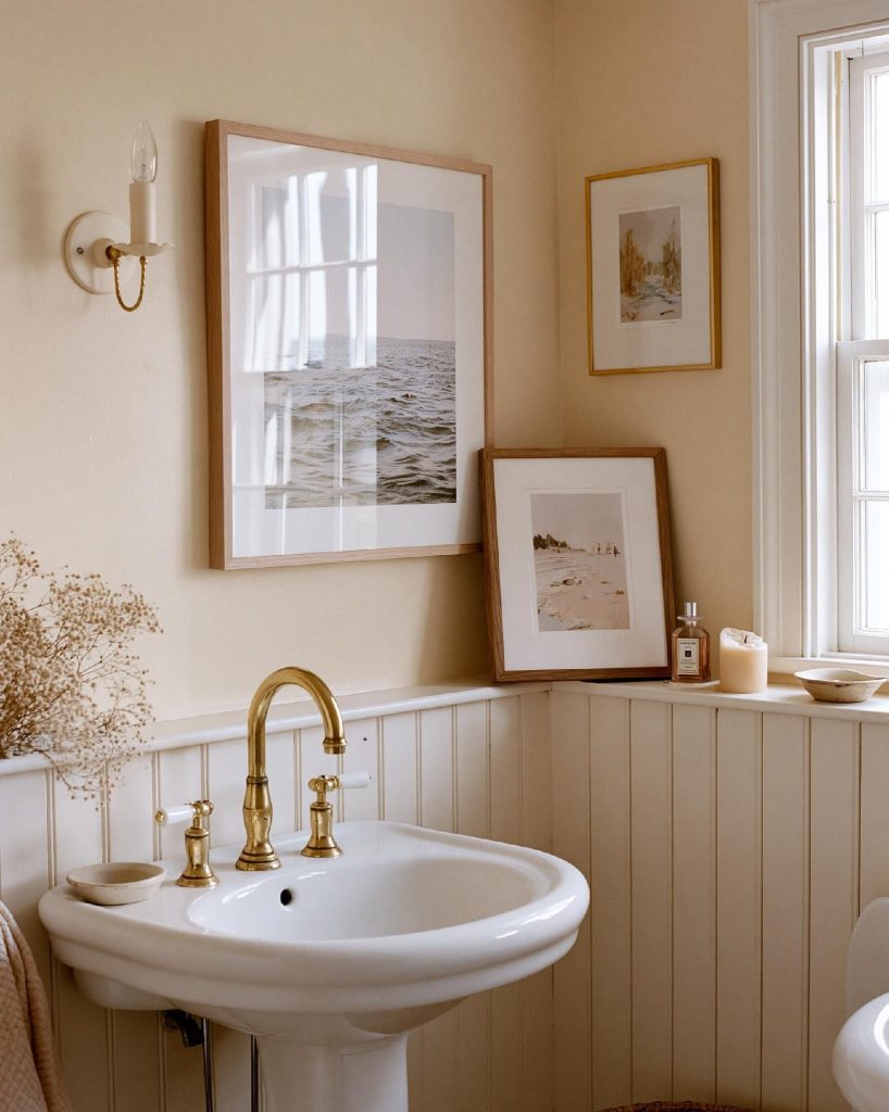 Vintage pedestal sink compact bathroom vanity