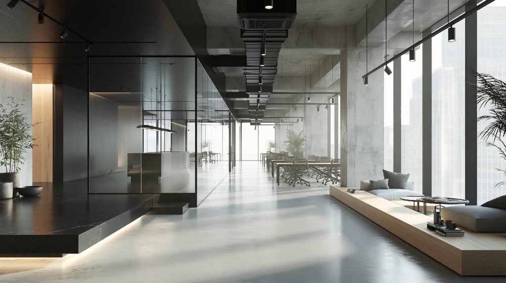 Creative dark office partition design