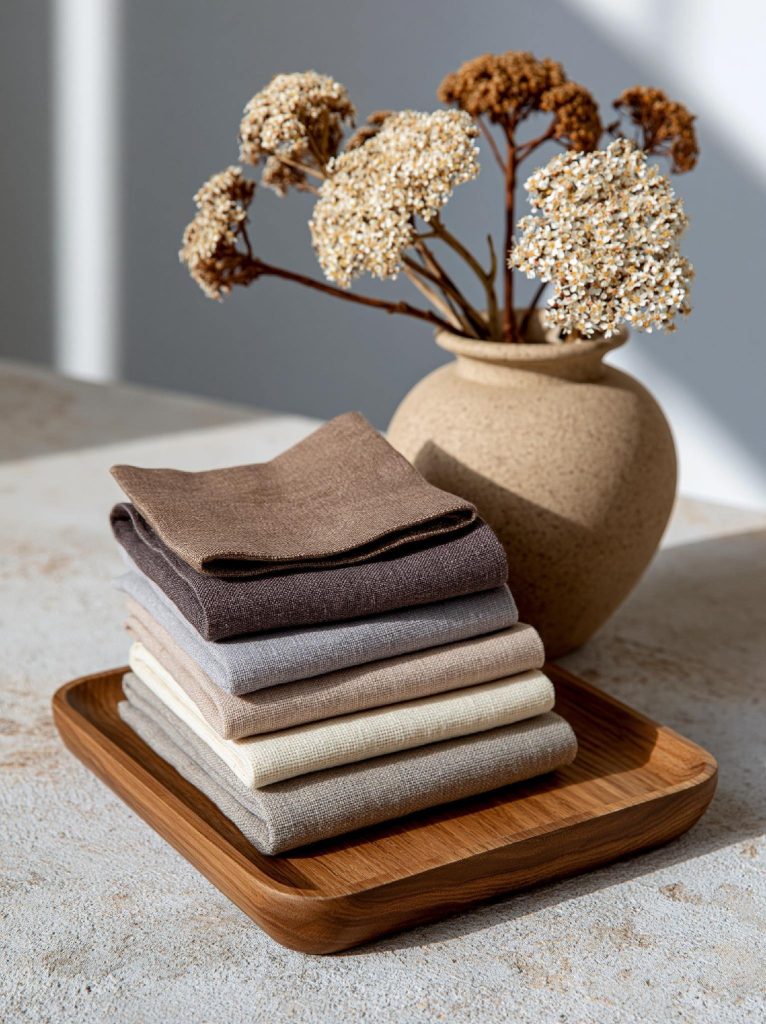 Magnolia bathroom decor dried florals linen towels